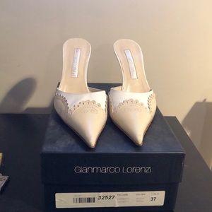 Gianmarco lorenzi Italian leather mules.
